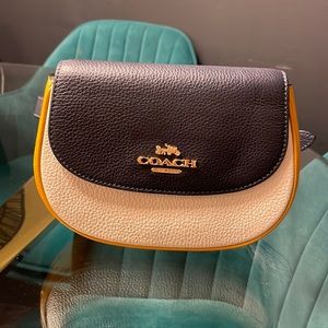 Coach Saddle Belt Bag Convertible  Crossbody Yellow Blue White